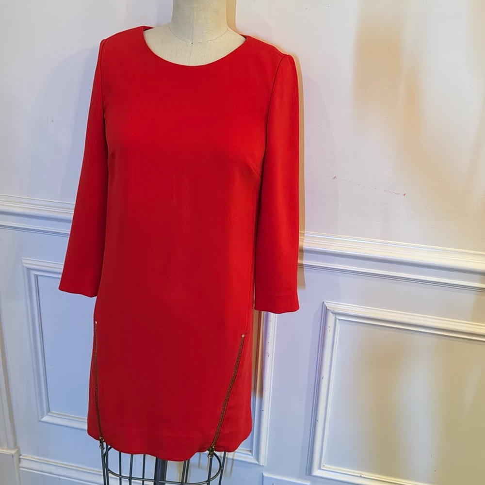 J. crew red dress size 0